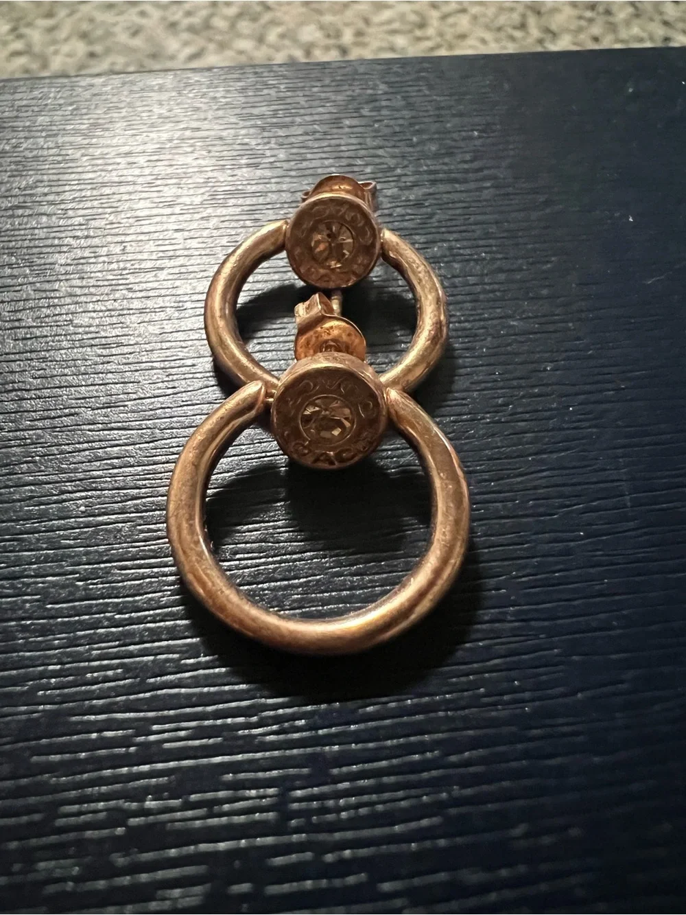 Coach Gold-Tone Hoop Drop Stud Earrings - Women Jewelry - Picture 2 of 2